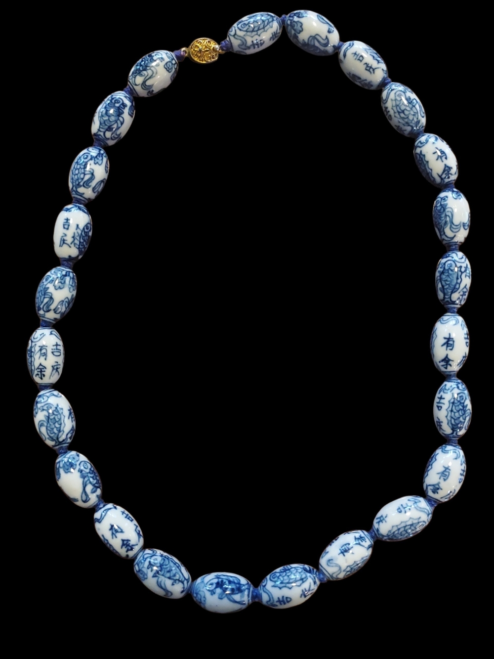 Chinese Porcelain Bead Necklace - Ceramic Women’s Jewelry